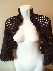 0010 - Crochet Ruffled Shrug in sizes S, M and L