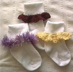 3 Crocheted Sock Edgings For Baby