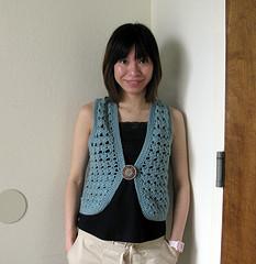 Crocheted Openwork Vest