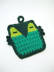 "Who cooks for you?" Owl Potholder