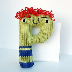 Letter P - Alphabet Plush Toy Knitting PATTERN - Paco