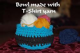 Bowl made of T-Shirt yarn or "Tarn"