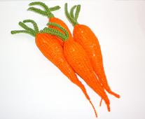 Free Knitting Pattern #1 - Knitted Carrots