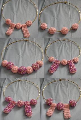 Circles and rectangles on wire choker