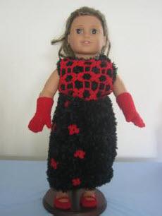 American girl doll boa gown