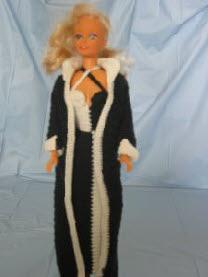 Barbie black and white gown and coat