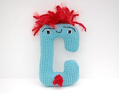 Letter C - Alphabet Plush Toy Knitting PATTERN - Carl
