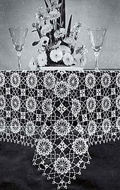 Tablecloth of Irish Crochet Daisies