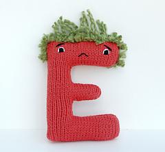Letter E - Alphabet Plush Toy Knitting PATTERN - Esteban