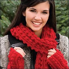 Lacy Bobble Scarf and Wristlets