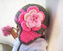 Ear Flap Hat for Boys or Girls, All sizes, Newborn to Woman